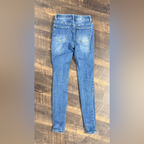 Trendy Blue Distressed Skinny Jeans - Picture 6 of 6